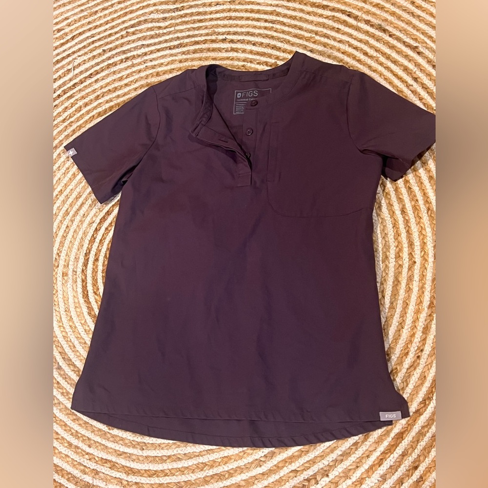 Dark Purple Figs Scrub Top